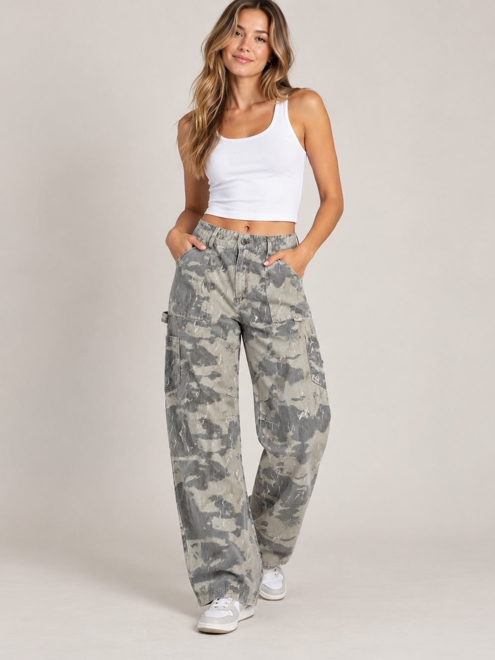 Lioness Wide-Leg Cargo Pants Camo